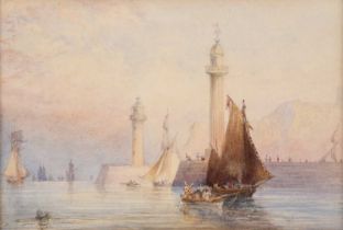 George Weatherill (1810-1890) "Whitby Harbour" Signed, watercolour, together with a further work
