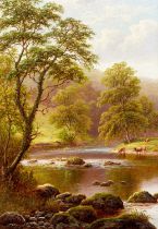 William Mellor (1851-1931) "On the Wharfe, Bolton Woods, Yorkshire" Signed, oil on canvas, 52cm by