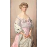 Christian Meyer-Ross (1843-1904) Norwegian Portrait of an elegant lady, three-quarter length