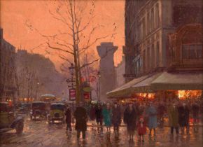 Edouard Léon Cortès (1882-1969) French "Porte de Saint-Denis" Signed, oil on canvas, 22.5cm by 31.