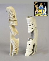 A Contemporary Greenlandic Inuit Carved Caribou Antler Spirit Tupilak, Kulusuk, East Greenland, by