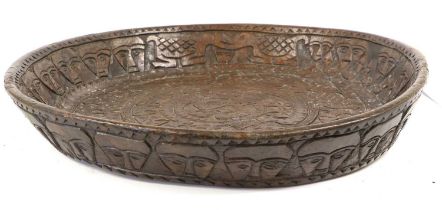 An 19th Century West African Divination Bowl, possibly Yoruba, of dark rich patinated wood, of