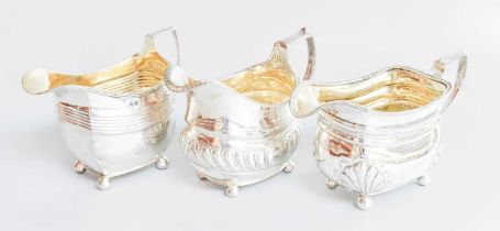 Three Various George III Silver Cream-Jugs, All London, One 1807, One 1812 and One 1819, each