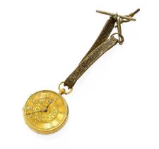 An 18 Carat Gold Fob Watch Gross weight without keys and belt - 50 grams Outer case diameter - 41mm