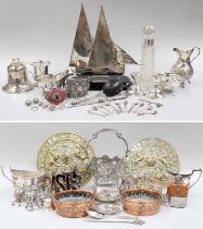 A Collection of Assorted Silver and Silver Plate, the silver including a Victorian silver cream-jug;