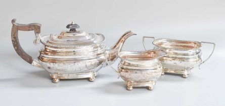 A George V Three-Piece Silver Tea-Service, by Roberts and Belk, Sheffield, The Teapot 1919, The