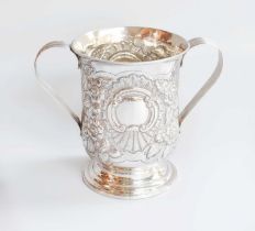 A George III Silver Two-Handled Cup, by Samuel Godbehere, London 1784, tapering baluster and on