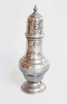 A George V Silver Caster, by S. Blanckensee and Son Ltd., Birmingham, 1935, vase-shaped and on