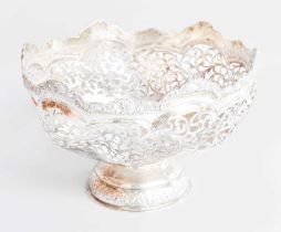 A Continental Silver Pierced Bowl, Stamped 800, 20th Century, tapering circular and on spreading