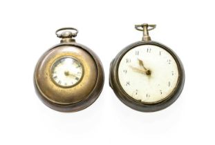 Two Silver Pair Cased Verge Pocket Watches, 19th Century