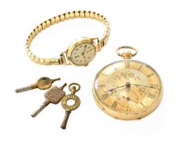 An Open Faced Pocket Watch, and Lady's Tudor Wristwatch (2) Gross weight - pocket watch - 64.5grams,