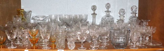 A Collection of Assorted Drinking and Other Glassware, including an Art Deco amber glass cocktail