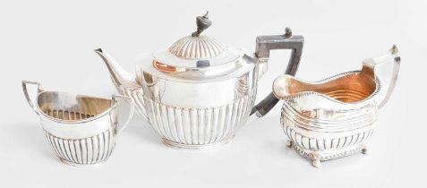 A Victorian Silver Teapot and a George V Sugar-Bowl, The Teapot by Walter and John Barnard,
