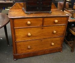 A Victorian Three Height Satinwood Chest of Drawers, 110cm by 53cm by 100cm