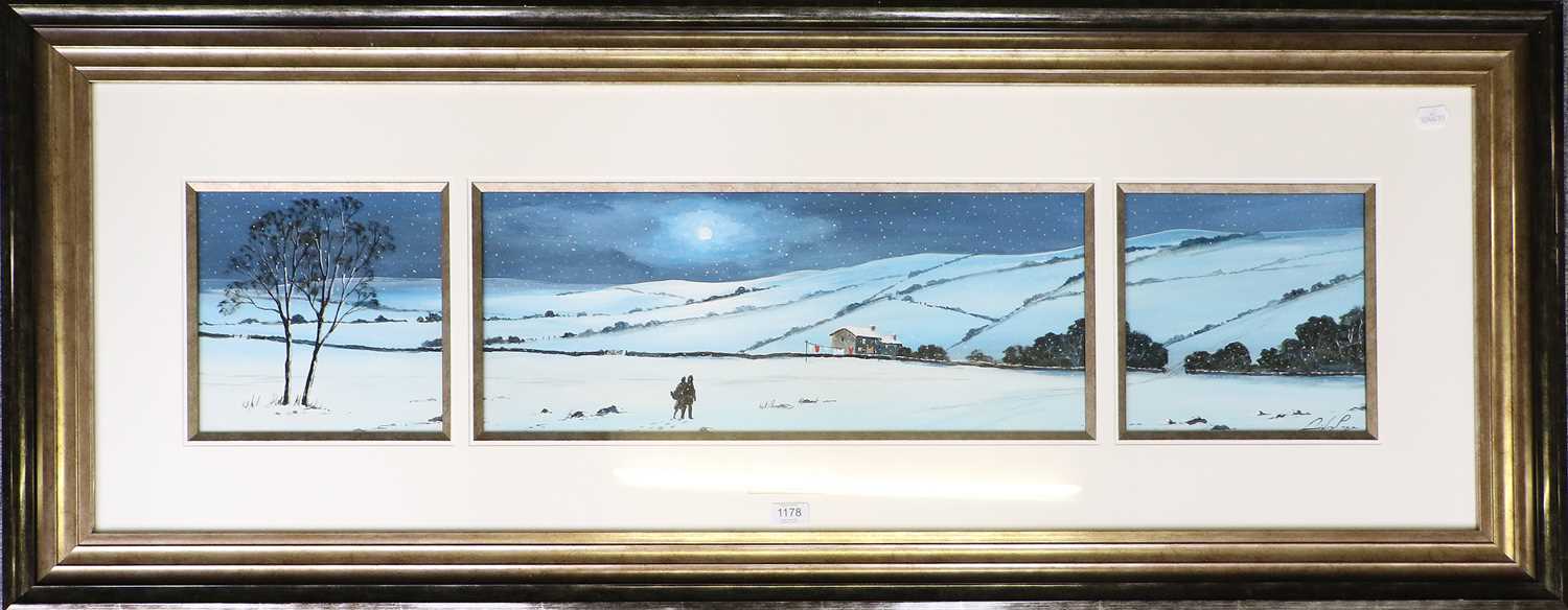 Digby Page (20th Century) "Heading for Home" Signed, acrylic, 23.5cm by 115cm (mounted as three) - Image 2 of 3