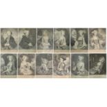 After Thomas Burford (c.1710-c.1779) A set of twelve mezzotints depicting the months of the year,