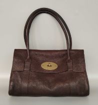 Mulberry Chocolate Brown Leather Bayswater Small Shoulder Bag, with brass hardware, Mulberry '