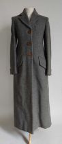 Vivienne Westwood Red Label Full Length Grey Wool Coat, with three large buttons impressed with
