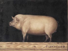 Three Colour Reproductions of Farmyard Animals, "Pork + Cider", "Fois Gras" and "Chateaubriand",