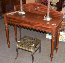 A Victorian Mahogany Side Table, fitted with a drawer, 105cm by 40cm by 95cm