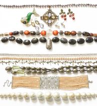 A Quantity of Costume Jewellery, comprising a Kenneth Lane fish brooch, a Giorgio Armani necklace, a