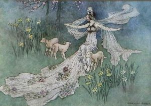After Warwick Goble (1862-1943) Scenes from Fairy Tales Colour reproductions, mounted with text