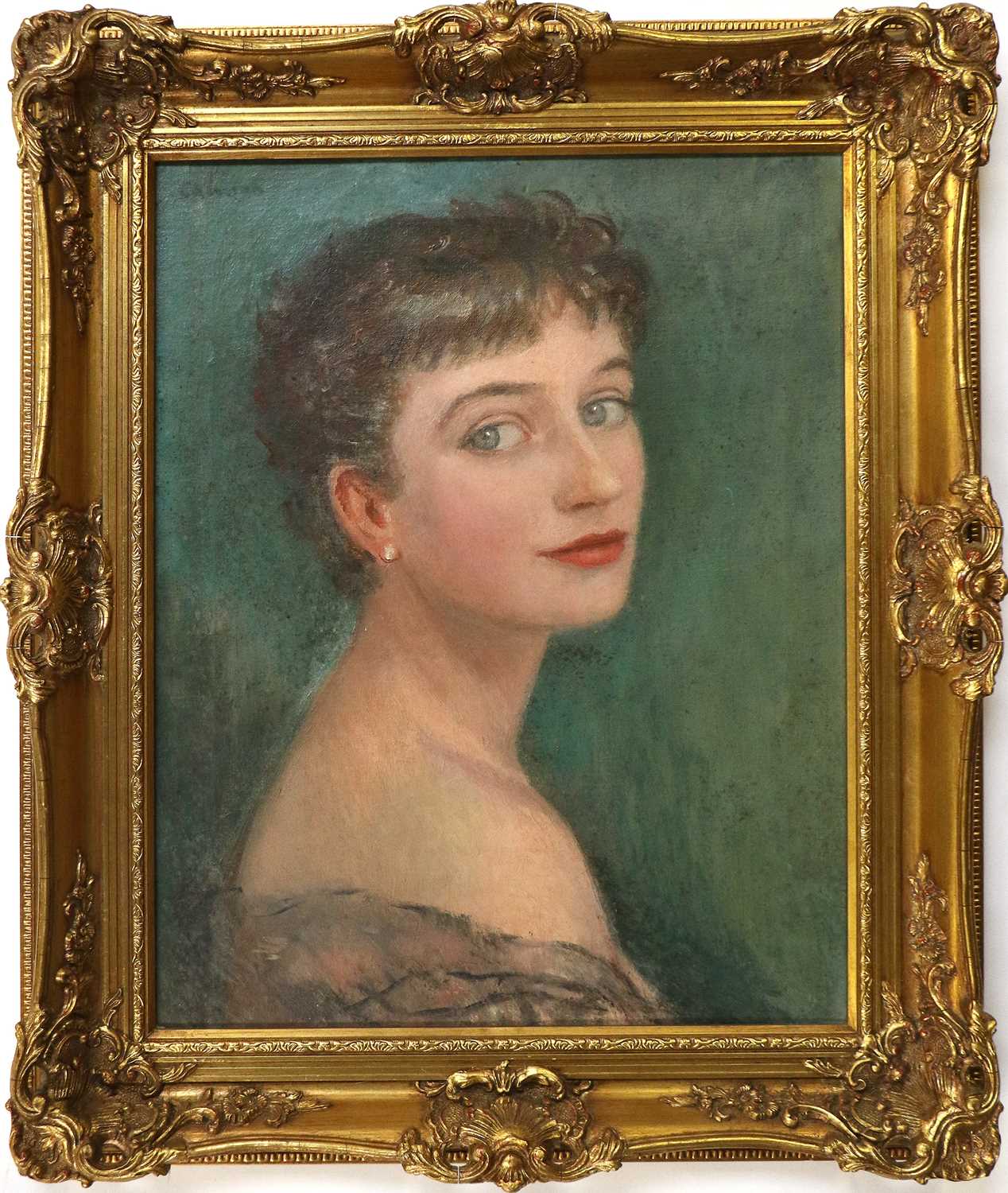 Dona Salmon (20th Century) Portrait of a lady Signed, signed and dated Nov. 1955, oil on canvas, - Image 2 of 10