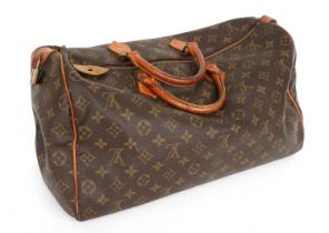 Louis Vuitton Speedy 40 Monogrammed Canvas Bag, with leather handles, gilt-tone hardware, padlock,