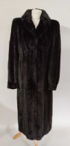 Dark Mink Long Fur Coat Length, below collar to hem - 115cm Underarm to underarm across the back -