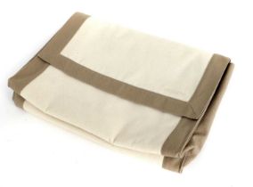 Hermès Canvas Handbag Wash Bag/Clutch Bag, in cream and natural canvas stitched with Hermes to the