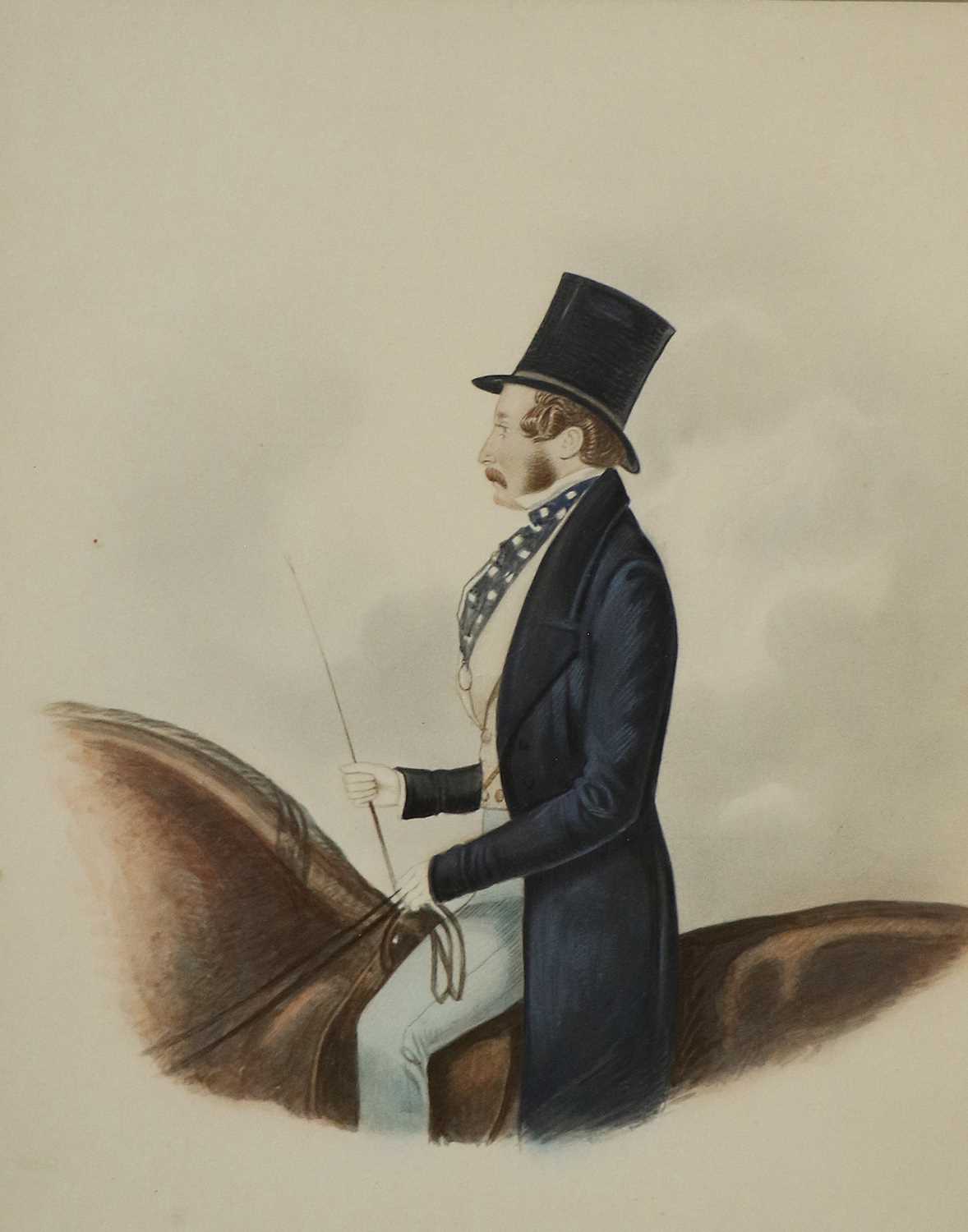 Follower of Sir Francis Grant (1803-1878) Portrait of an elegant lady riding side saddle, by - Image 2 of 4