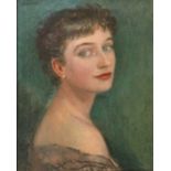 Dona Salmon (20th Century) Portrait of a lady Signed, signed and dated Nov. 1955, oil on canvas,