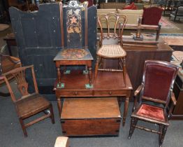 A Group of 19th cetnrury and Later Furniture Comprising, a late Victorian mahogany rocking chair, an