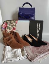 Pair of Hobbs Black Suede Court Shoe, boxed new (size 38.5), Pair of Jigsaw Brown Suede Ankle Boots,