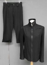 Y's Yohji Yamamoto Black Wool Jacket with collar, buttoned cuffs, long line with zip fastening, vent