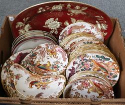 Royal Crown Derby "Olde Avesbury" Pattern Dinner Wares, Wedgwood Ruby Tonquin Pattern Serving Plate,