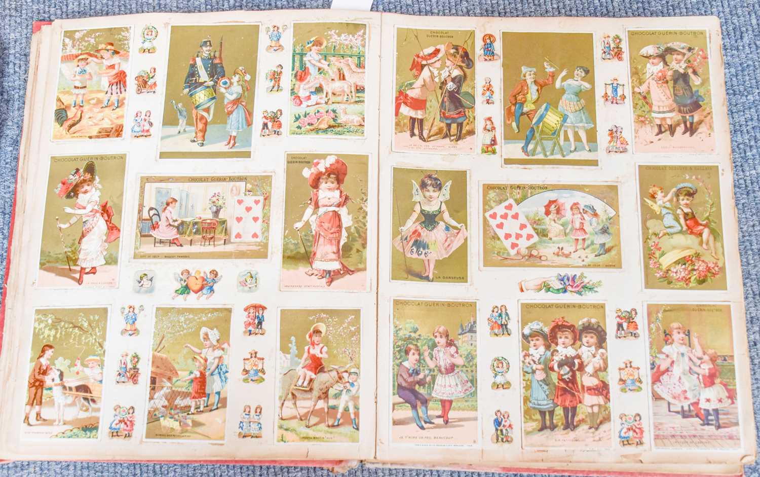 Assorted 19th Century and Later Printed Paper Scraps and Other Items, in three red bound albums, a - Image 7 of 7