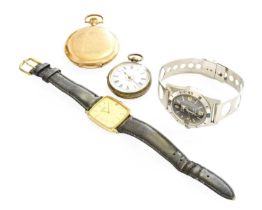 Marc Nicolet Automatic Wristwatch, Seiko Wristwatch, Silver Fobwatch, Rolled Gold Full Hunter Watch