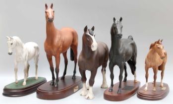 Beswick Connoisseur Horses, comprising: Morgan Horse and Desert Orchid, with two Royal Doulton
