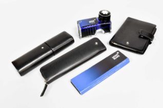 Montblanc Meisterstuck Fountain Pen, ball point pen and pencil, cartridge refills and bottle of