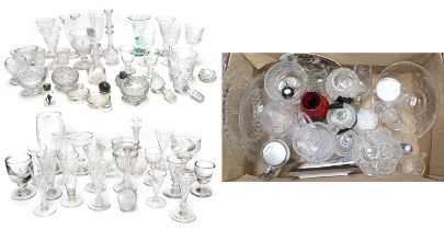 A Large Quantity of Cut, Crystal and Pressed Glasswares, including 19th century stemmed glass