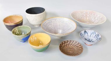 A Collection of Studio Pottery Bowls, various artists including Margery Clinton (Scottish, 1931-