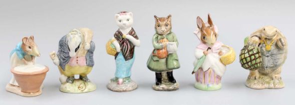 Beswick Beatrix Potter Figures, including Simpkin, and Susan with Tommy Brock, with spade handle out
