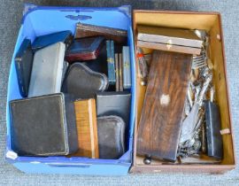 Various Mostly 19th Century Plated Flatwares and Spoons, with a quantity of empty boxes (two boxes)