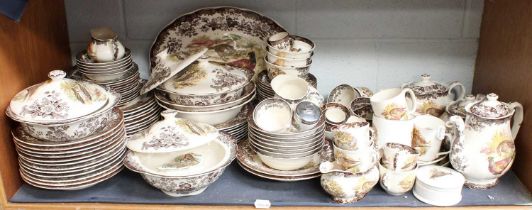 A Palissy Game Series Tea and Dinner Service, including tureens, serving plate, etc.