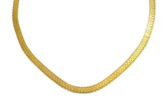 A 9 Carat Gold Fancy Link Necklace, length 40.8cm The necklace is in good condition. It fastens with