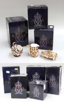 A Quantity of Royal Crown Derby Imari Palette Porcelain, including dinner plates, miniatures, etc (8