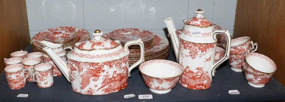 A Royal Crown Derby Red Aves Dinner, Tea and Coffee Set (qty) All in good condition