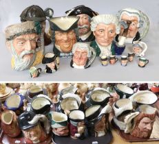 A Collection of Royla Doulton Character Jugs, various designs, including miniatures (4 trays)