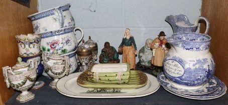 Assorted British, Continental & Oriental Ceramics, including named blue and white transfeer